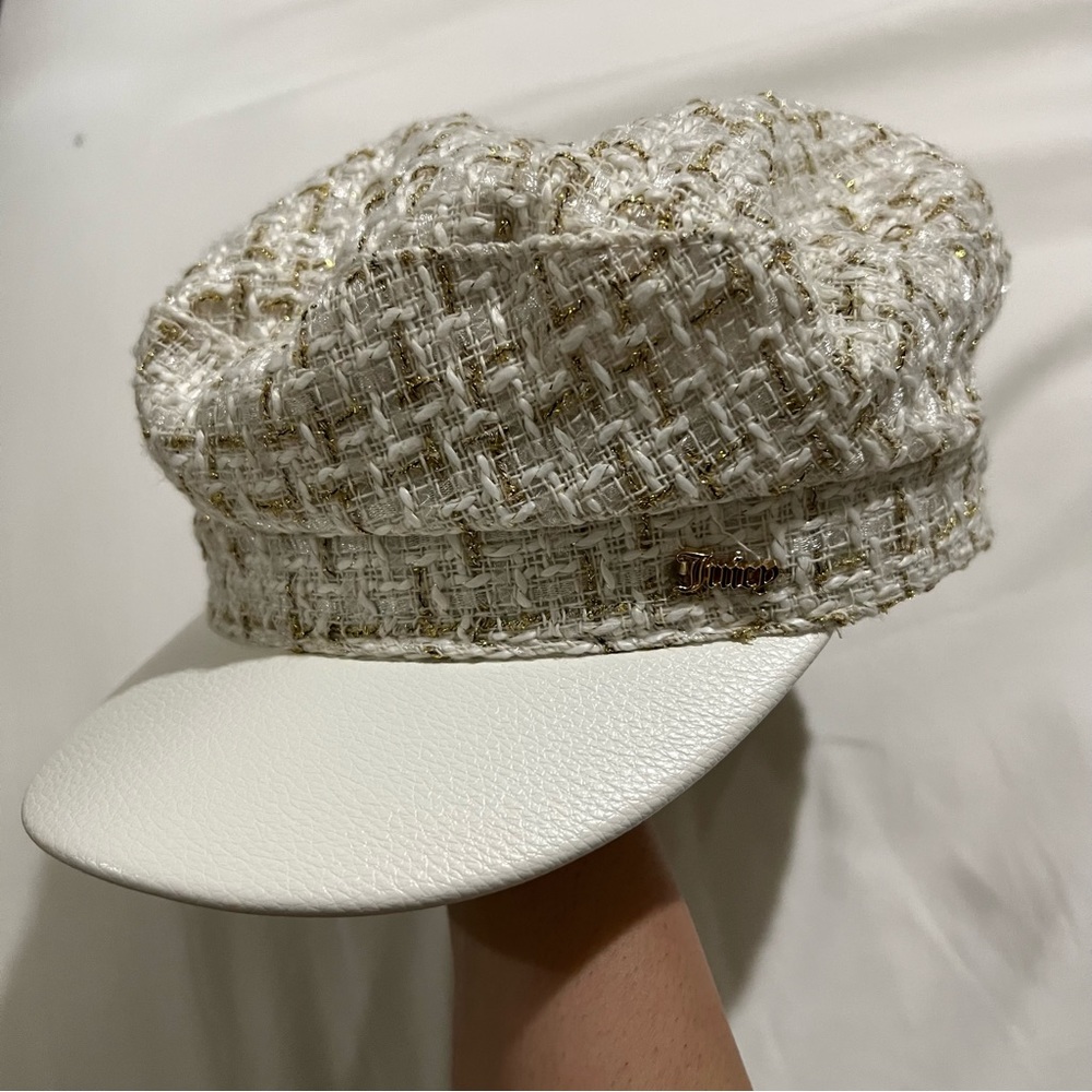 NWOT Juicy Couture tweed nude newsboy cadet hat